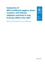Iraq, Evaluation of WFP livelihood support, asset creation, and climate adaption activities (Jan 2020 - Dec 2021)