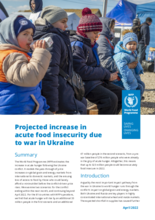 Projected increase in  acute food insecurity due  to war in Ukraine