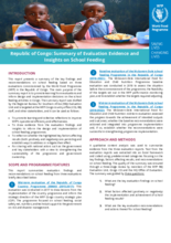 Republic of Congo, Summary of Evaluation Evidence and Insights on School Feeding